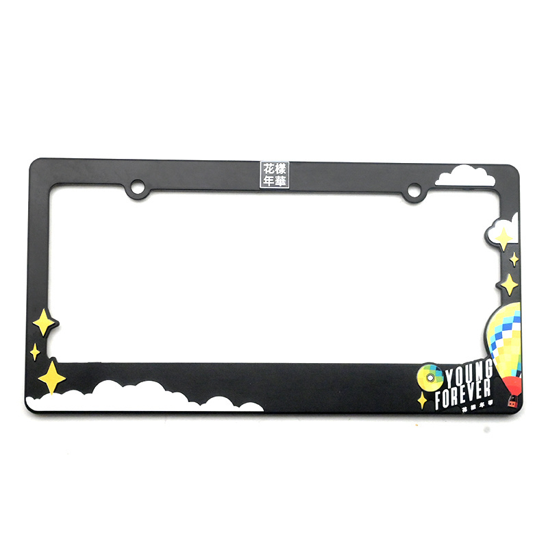 USA black plastic license plate frame cartoon decorative anime plastic plate holder custom license plate frames