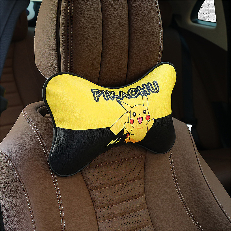 Picachu steering wheel headrest, seat headrest, four-piece set of four seasons interior products