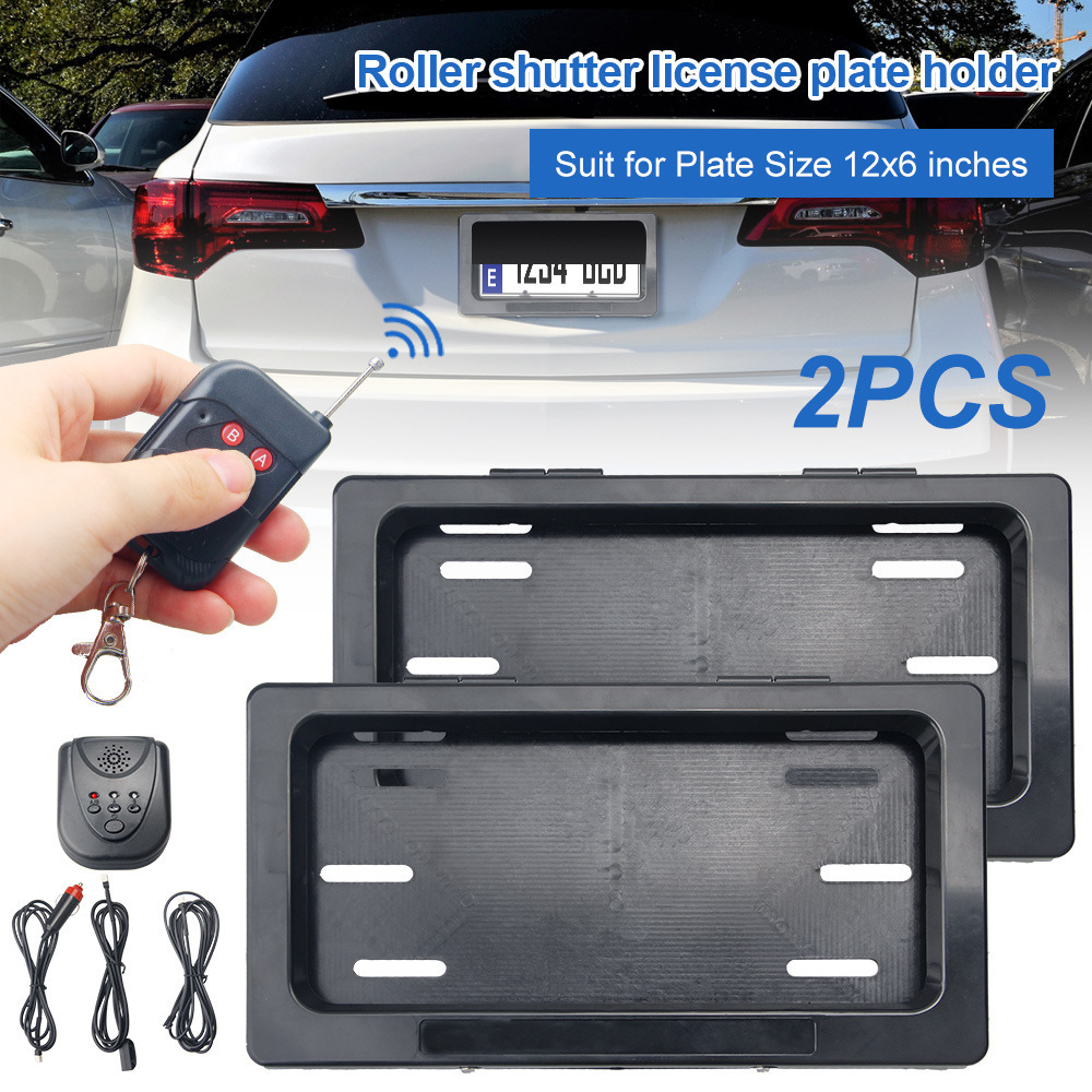 Shutter Cover License Plate Frame Electric shift Stealth License Plate Holder for USA Standard New Car Plate Frame