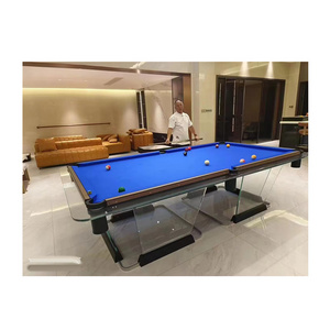 High-end customized private club villa crystal pool table tempered glass family adult pool table standard type