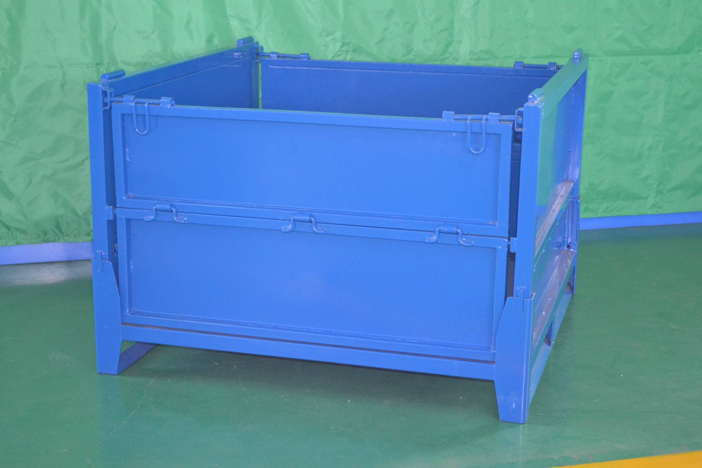 foldable steel pallet crate/storage collapsible metal box/bin