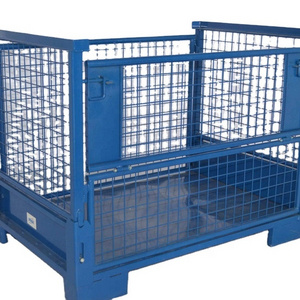 Collapsible powder coating storage steel wire mesh container stackable stillage cage