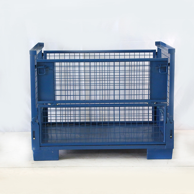 foldable steel pallet crate/storage collapsible metal box/bin