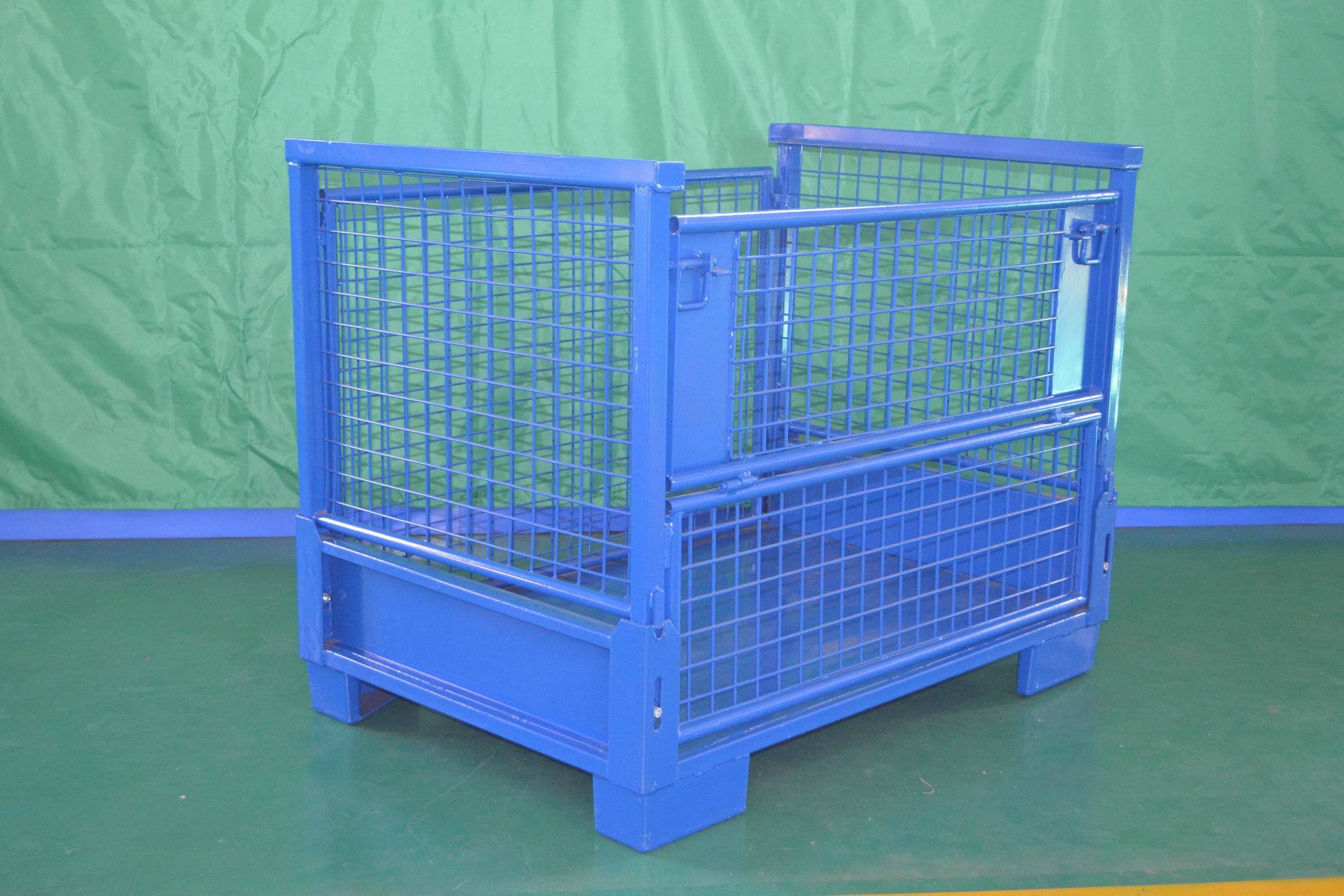 foldable steel pallet crate/storage collapsible metal box/bin