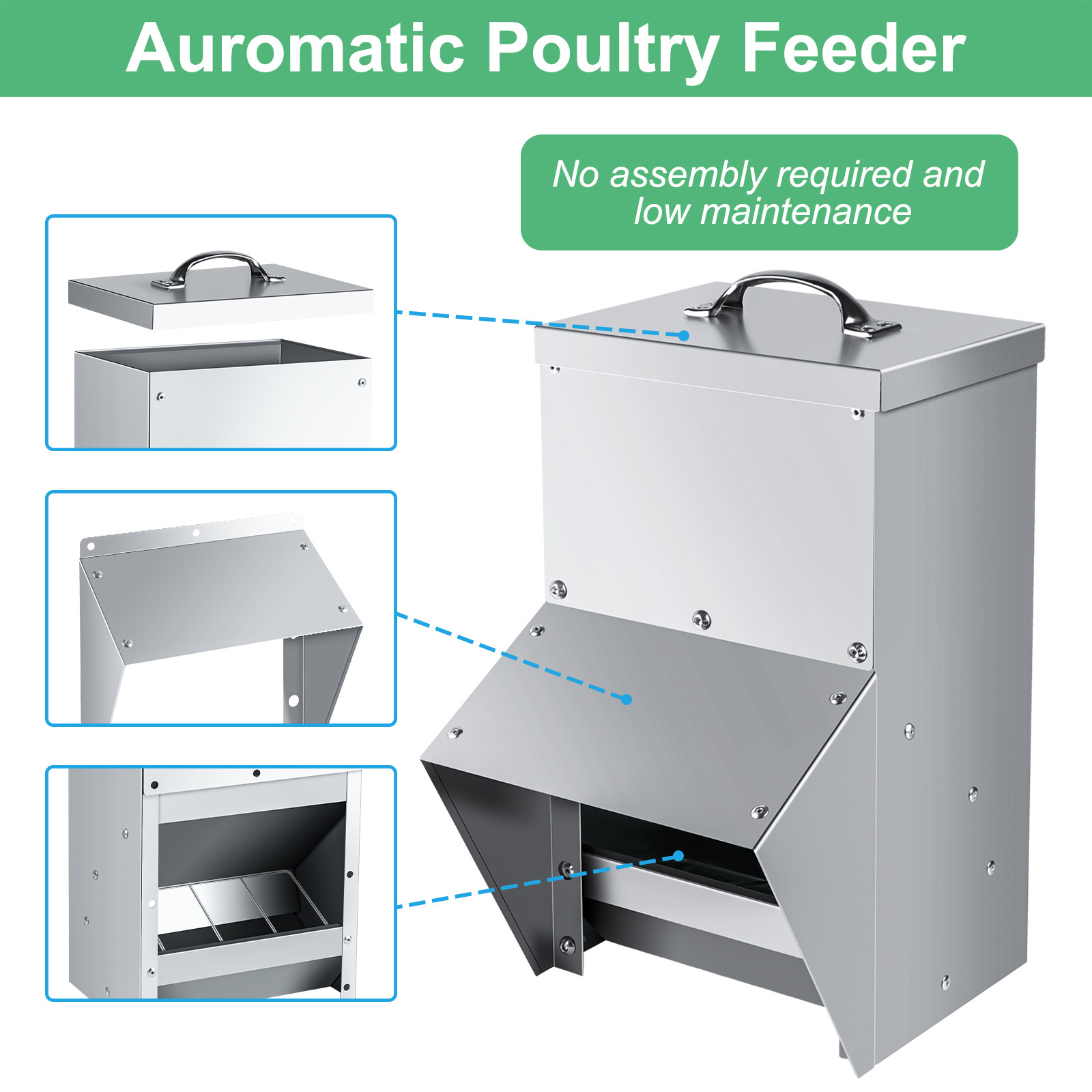 Automatic Brolier Feeding System Floor Feeding System for Broiler Chicken Farm House Ground Poultry Feed Equipment