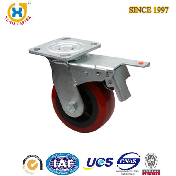 China Factory OEM heavy duty industrial caster PU caster 8 inch fixed caster trolley wheel