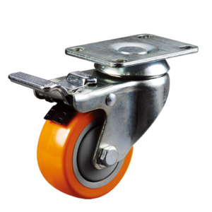 6 inch Scaffold Caster TPR Wheel With Brake Base With Hollow Kingpin,140kg Load Capacity