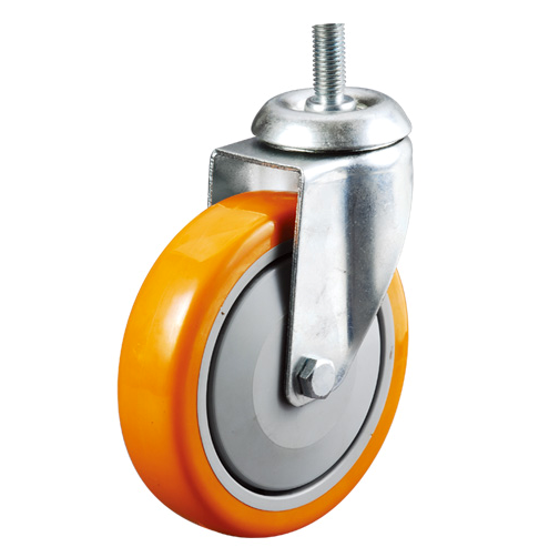 Factory price Industrial 125mm Swivel Screw Thread Castor Polyurethane Wheel