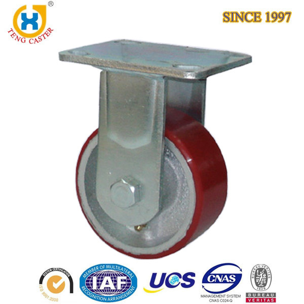 China Factory OEM heavy duty industrial caster PU caster 8 inch fixed caster trolley wheel