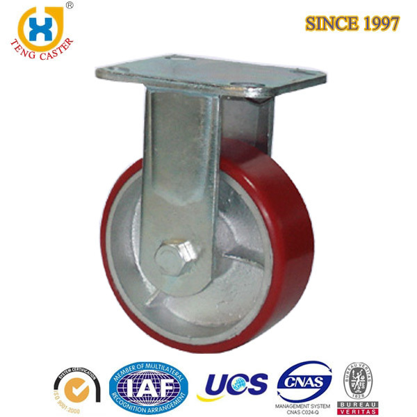 China Factory OEM heavy duty industrial caster PU caster 8 inch fixed caster trolley wheel