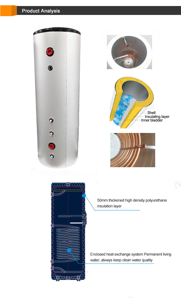 Sanitary Certificate CE WARS warmtepomp air water met buffervat boiler buffer tank heat pump floor heating 50-300L