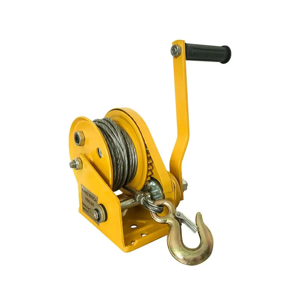 mini 1800lps self locking manual hand winch with 20M cable