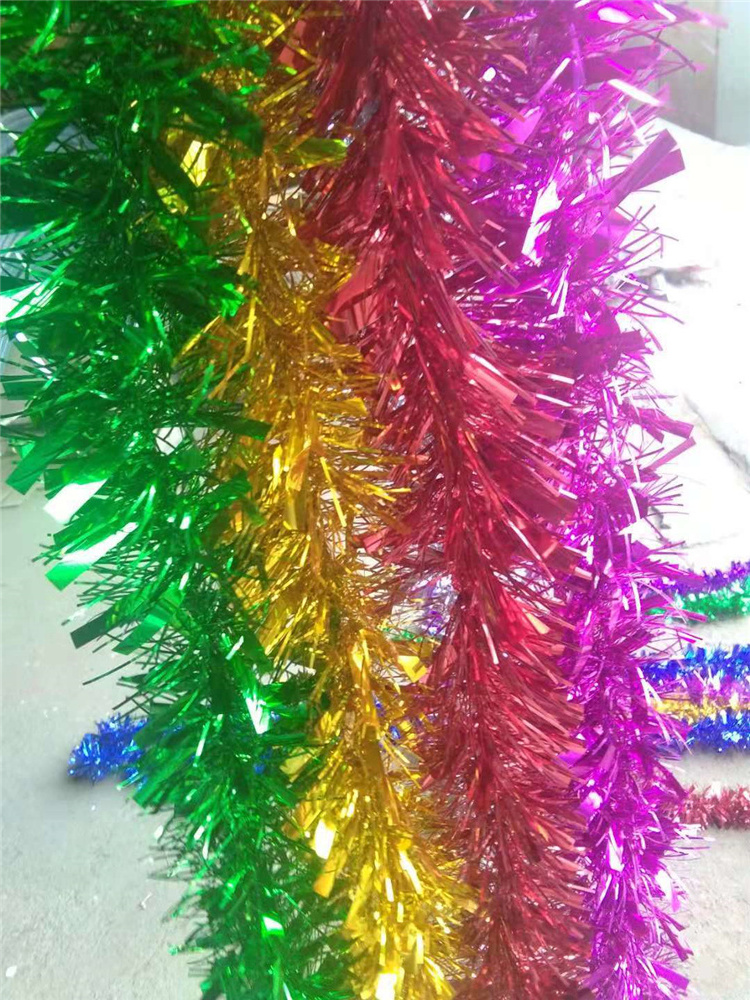 Wholesale christmas tinsel decoration mini tinsel christmas tree ornaments