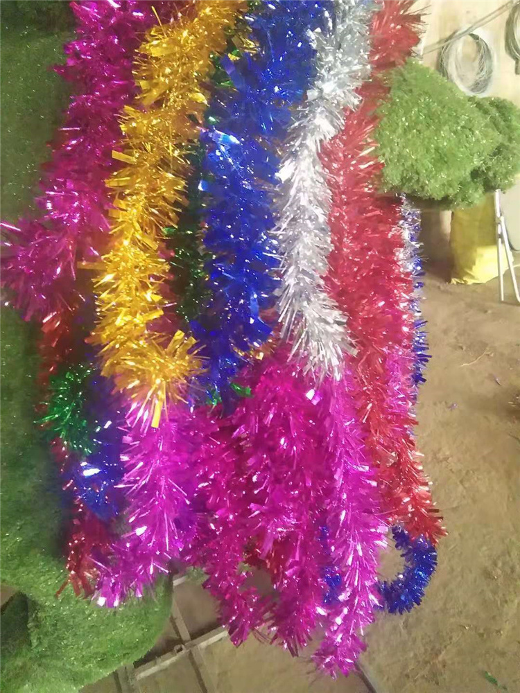 Wholesale christmas tinsel decoration mini tinsel christmas tree ornaments