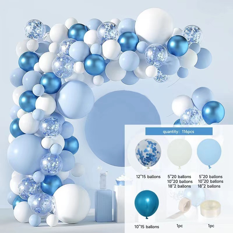 Frozen Blue Latex Balloons Arch Garland kit Snowflake Winter Wonderland Christmas Snow Princess Birthday Party Decorations