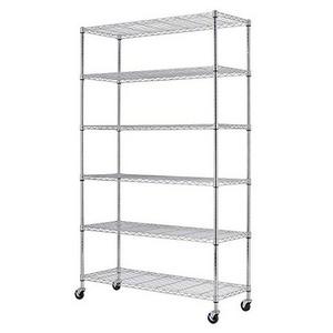 48 x 18 x 72 Inch Cheap 6 Layer Wholesale NSF Adjustable 550lbs Metal Chrome Shelving Unit Racks Garage Heavy Duty Wire Shelf