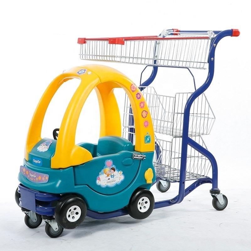 Kids trolley shopping cart Supermarket Shopping Trolley Cart with baby car