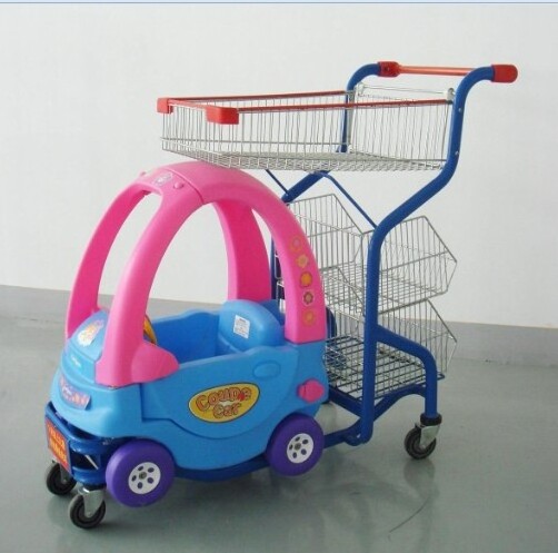 Kids trolley shopping cart Supermarket Shopping Trolley Cart with baby car