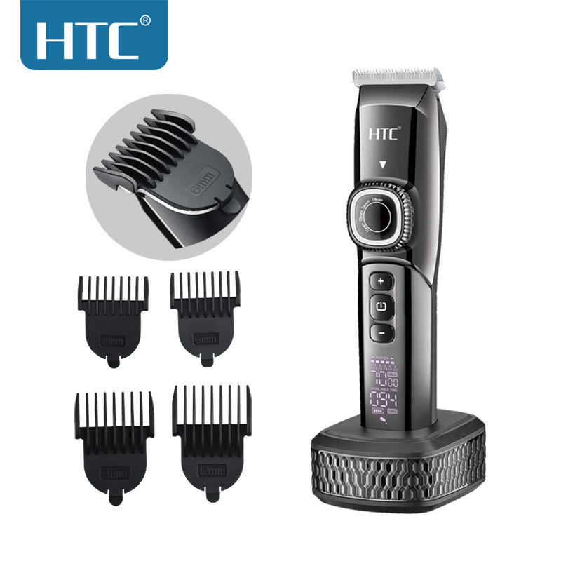 HTC AT-788 Black diamond concept design professional barber salon hair clipper with lithium battery