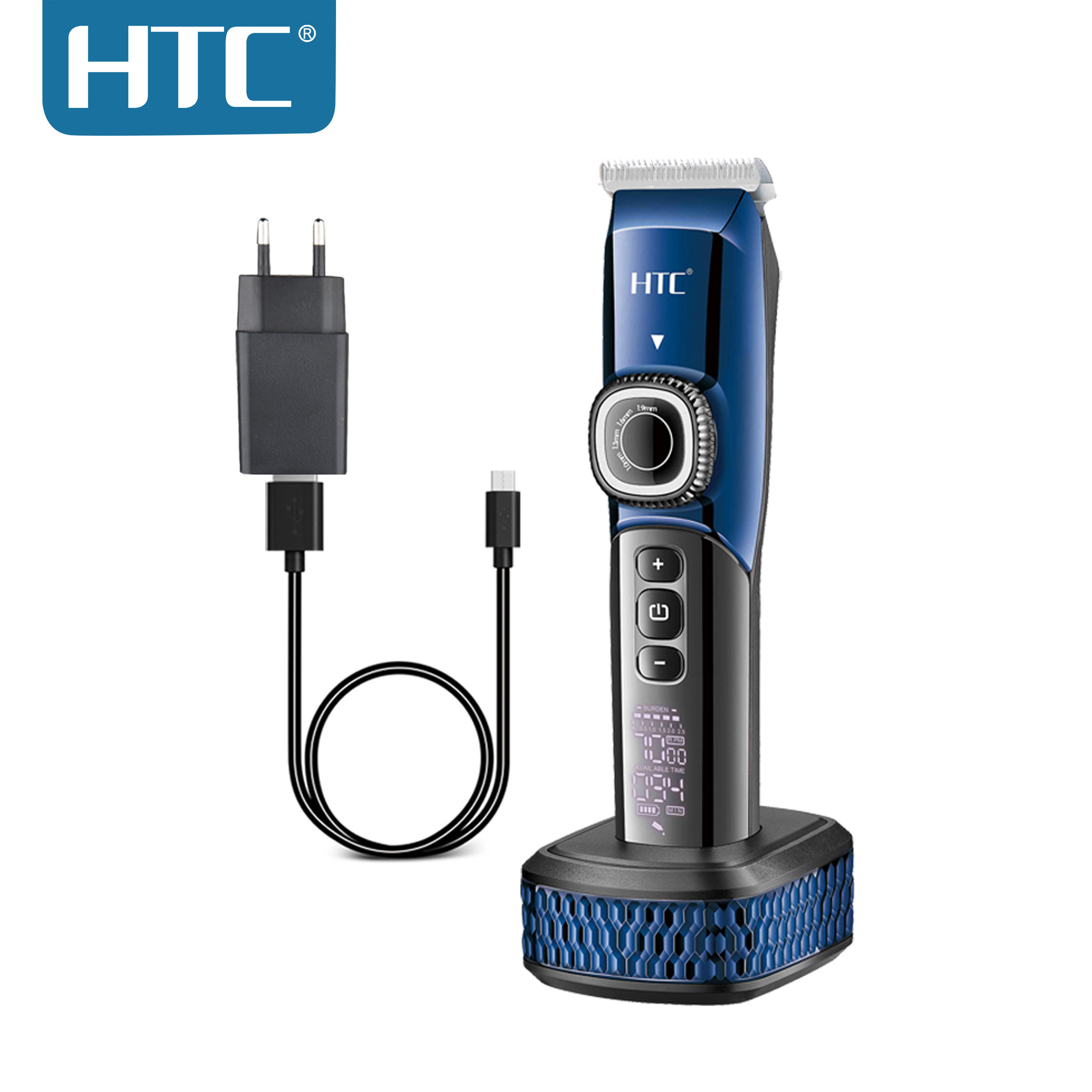 HTC AT-788 Black diamond concept design professional barber salon hair clipper with lithium battery