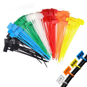 Nylon Marker Cable Ties Self-Locking Cord Tags Marker Label 4 6 8 inch Ethernet Wire Zip Ties Power Marking Label