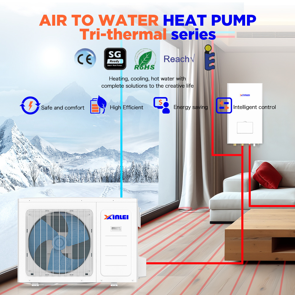 R32 all in one evi full inverter heating pump air to water inverter r32 split heat pump