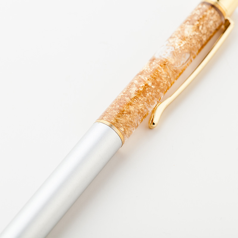 Xinmei Hot Selling Gold Powder Liquid Oil Ballpoint Pens Gold Design empty rod plant dried flower crystal pen