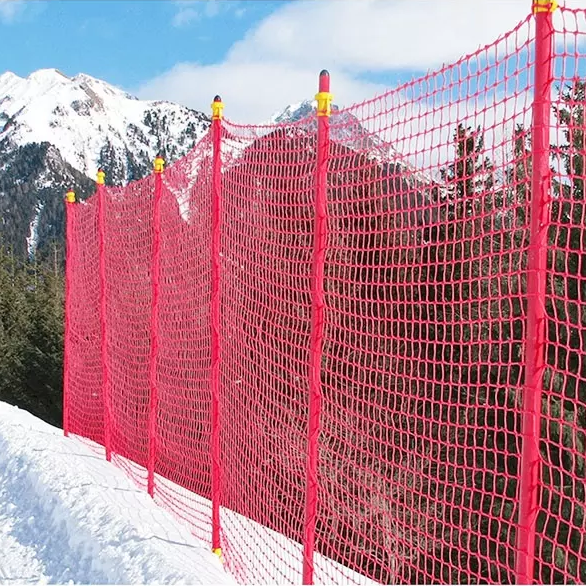 Hot sale high quality PE Knotted Ski Net snow fence protective nets on snowfield Skiing trailer safety net