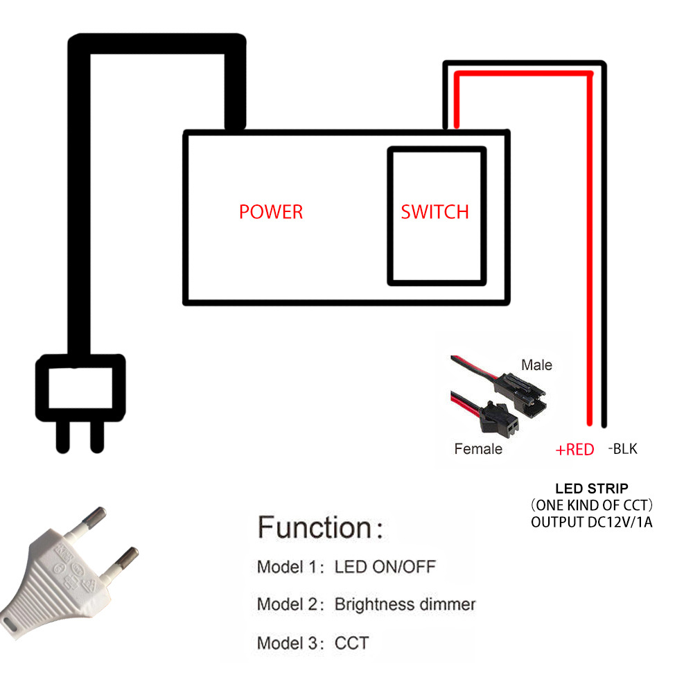 Single Touch Three Colors 12V 1A Led Bathroom Makeup Light Mini Mirror Glass Smart Touch Sensor Switch For Led Lamp Small Mirror