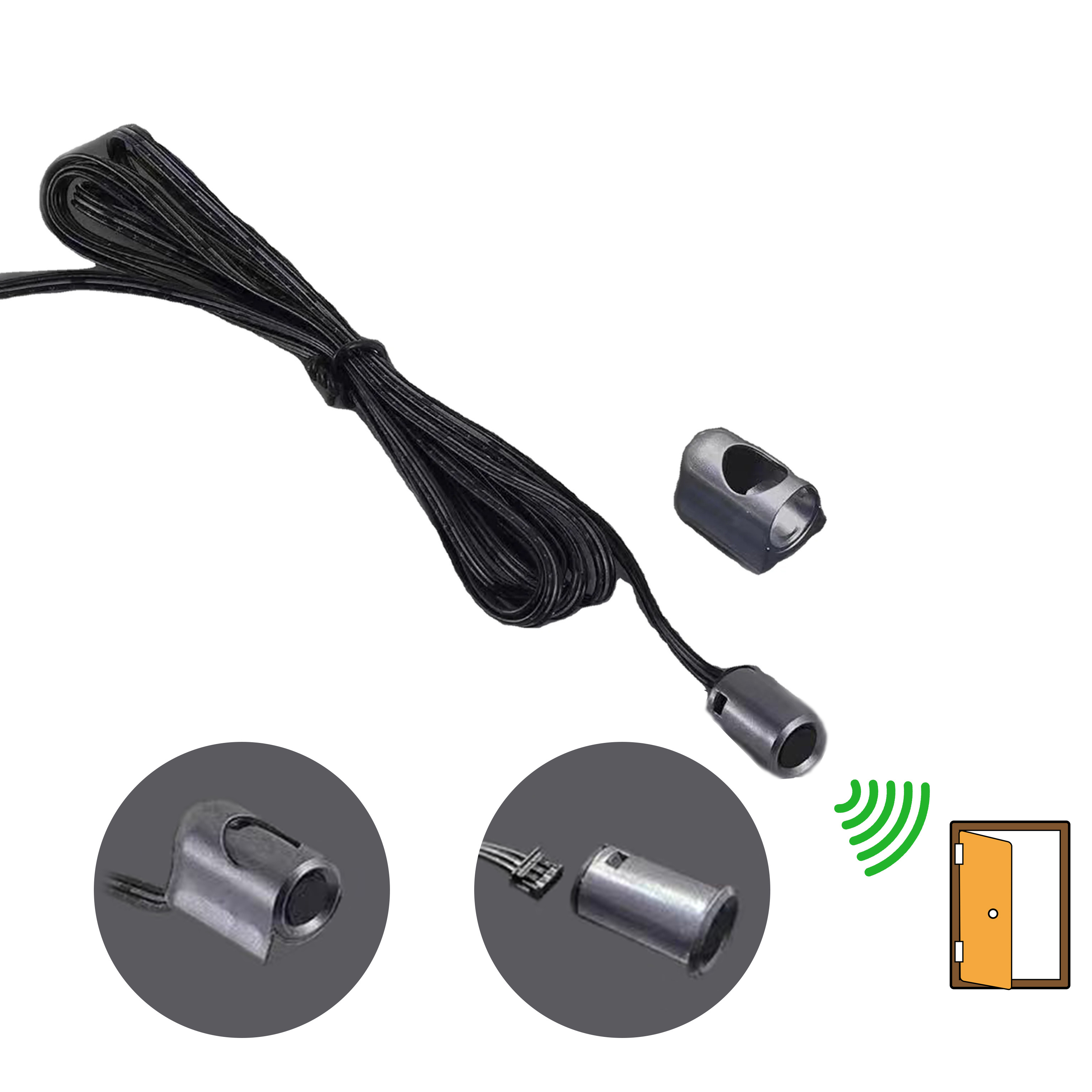 Plug-in DC12V 24V Black Small Multi-functional Cabinet Door Sensor Ir Led Sensor Switch Electronic Ir Door Sensor Switch For Cab