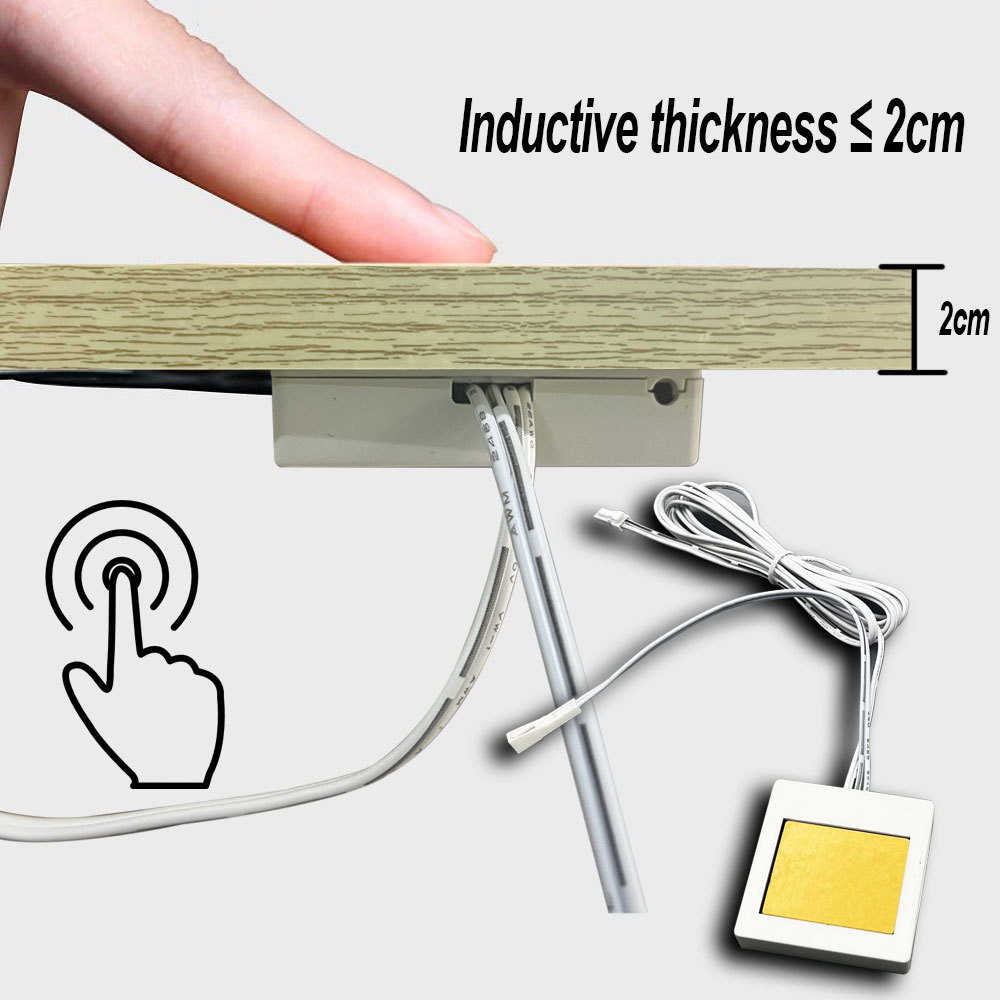 2cm Partition Wood Cabinet Light Smart Led Dimmer Kitchen Control Led Touch inductive Led Light Sensor Switch