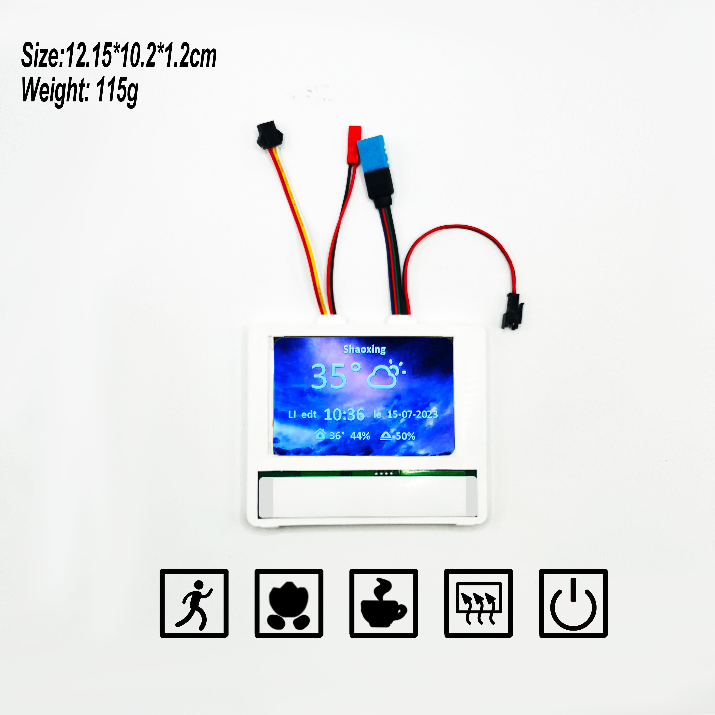 DC12V Defogger Bluetooth Time Temperature Display Led Capacitive Touch Sensor Defogger cct 3 Lights Touch Switch For Mirror