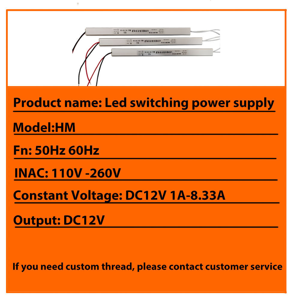 Silm LED Aluminum Alloy Power Supply 110v-260v Max 72w  LED Driver Transformer Lighting Driver Switching External Power Supply