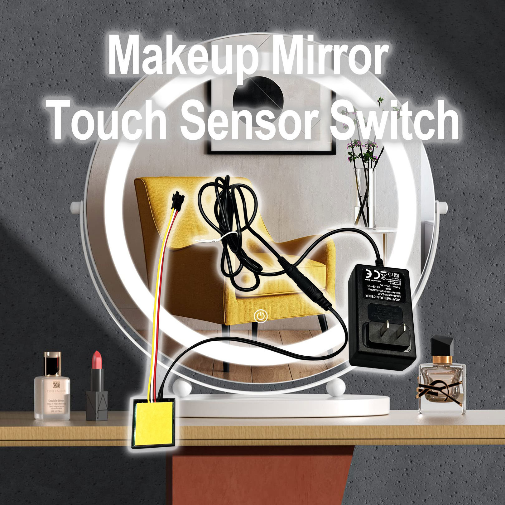 DC12V CCT 3 LED Defogger Led Smart Makeup Mirror Light Touch Control Sensor Switch For Led Lamp Small Mirror