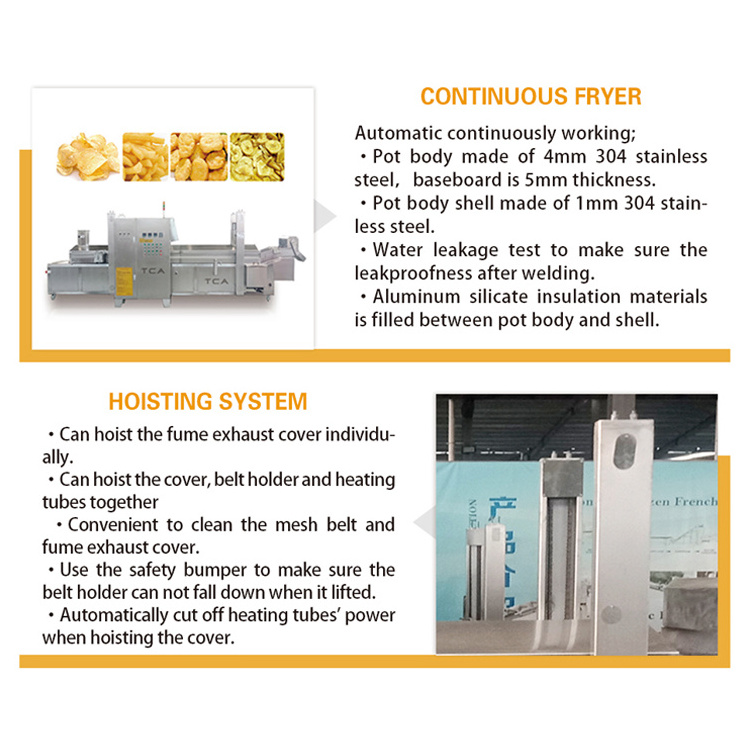 TCA automatic batch frying machine french fries potato chips frying machine commercial deep fryer