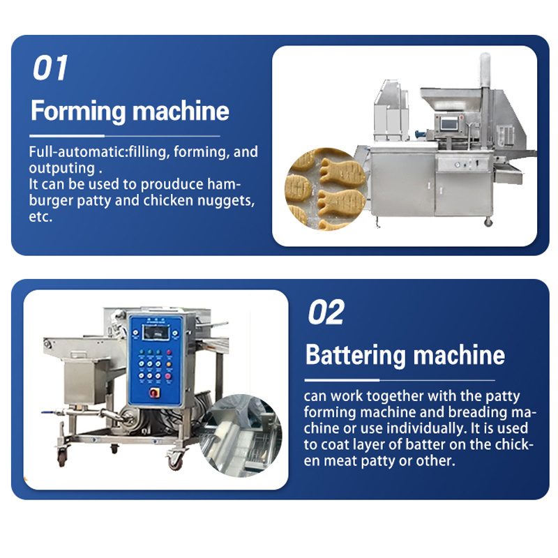 TCA automatic potato hash brown commercial burger patty making machine chicken nuggets production line