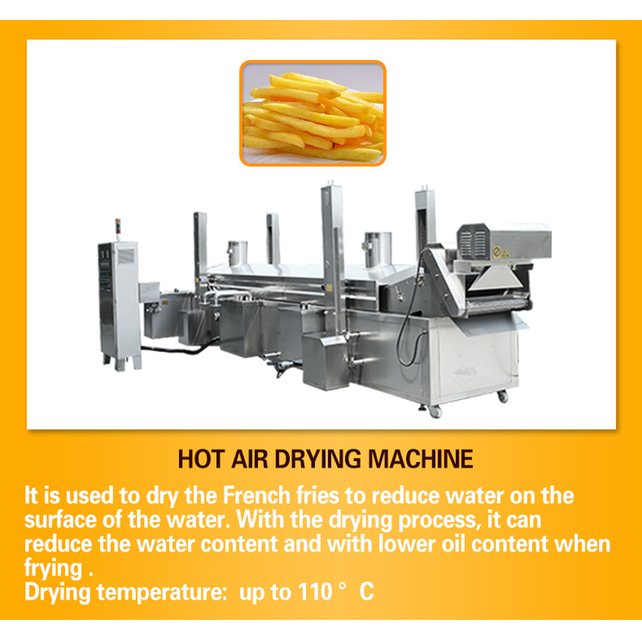 1000kg/h Fully Automatic Industrial Frozen French Fries Production Line Cassava Fresh Finger Potato Chips making machine