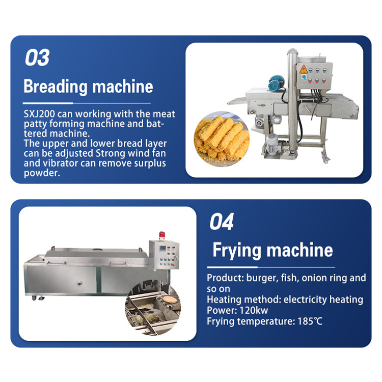 hamburger burger patty chicken nuggets making machine maker chicken nuggets line production