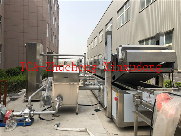 Continuous Automatic Gas Cassava Chips Nuts Fish Belt Frying Oil Filtering Machine Potato Chips Fryer