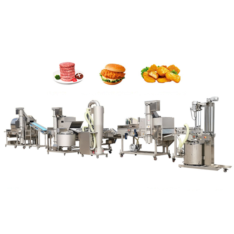 hamburger burger patty chicken nuggets making machine maker chicken nuggets line production