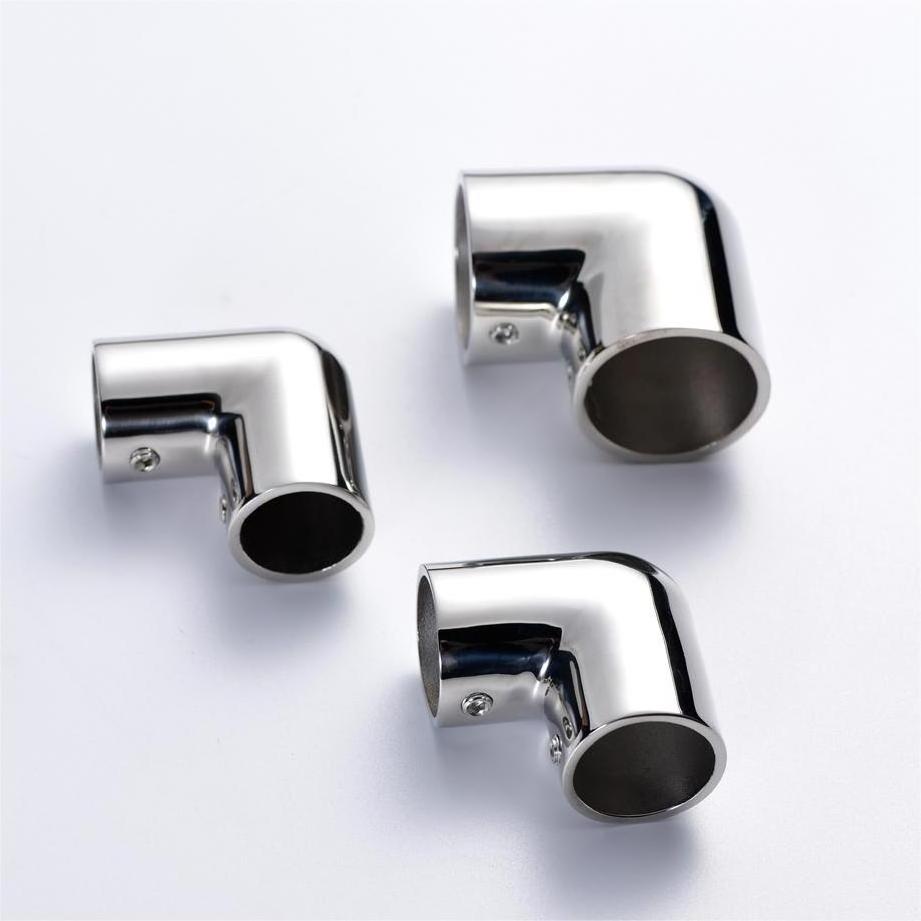 Stainless Steel 316 Boat Rail Elbow Fittings Marine Hadrware Boat Hand Rail 90 Degree Bow Form Connector