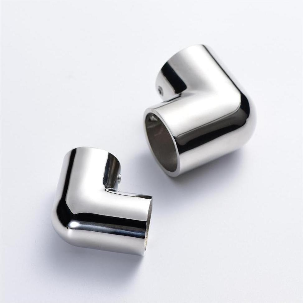 Stainless Steel 316 Boat Rail Elbow Fittings Marine Hadrware Boat Hand Rail 90 Degree Bow Form Connector