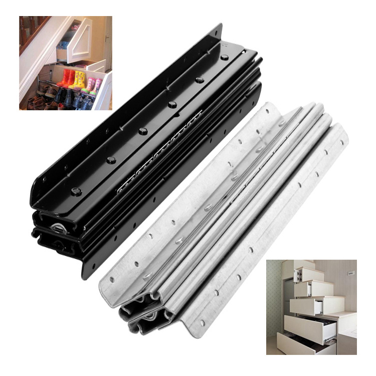 Load 120KG Drawer Slides Heavy Duty Hidden Full Extension Bottom Install Frame Drawer Slide