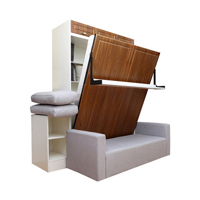 Space saving Vertical Murphy Bed mechanism Manual Folding Storage Hidden Wall Bed mechanism With bookshelf auto bed legs sofa