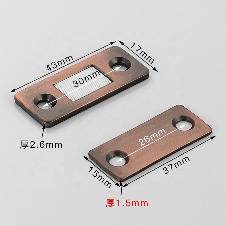 Modern Stainless Steel Magnetic Cabinet Door Catch with Double-Sided Adhesive Tape Screws