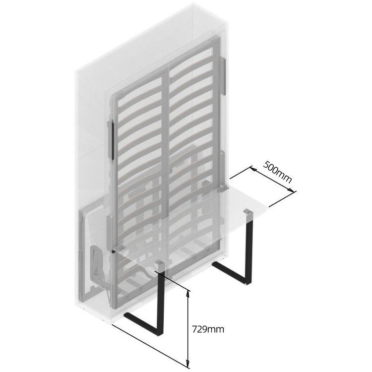 Electric Murphy Bed Frame Smart Motorized Vertical Folding Wall Bed Mechanism With Table Desk Leg