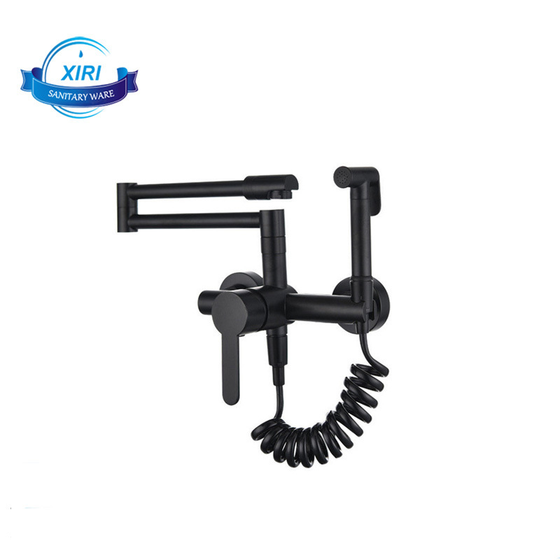 In-wall Hot And Cold Kitchen Faucet Balcony Laundry Pool Folding Faucet Double Switch Sink Stretch Faucet AF1102