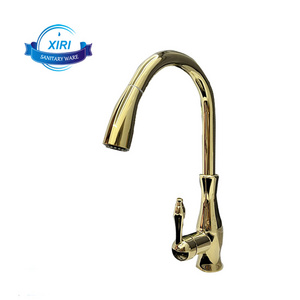 Pull-out Faucet All Copper European Classical Faucet Kitchen Sink Wash Basin Creative Hot And Cold Water XR0162