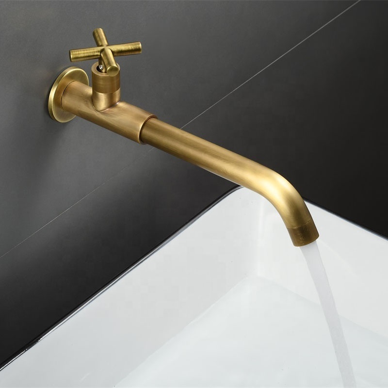 Simple Antique Gold Black White Chrome Brass Single Cold Rotating Washbasin Basin Faucet Washing Tap Bathroom Accessory  XR8552