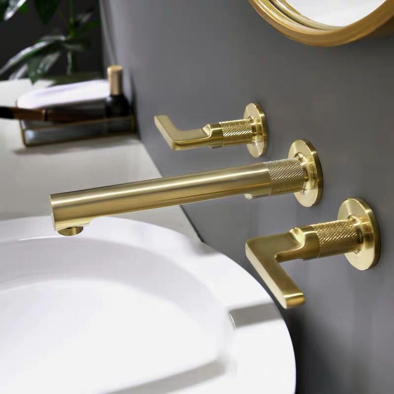 Copper Simple In Wall Faucet Cold And hot Wall Pre-Installed Wall Concealed Washbasin Faucet XR7875